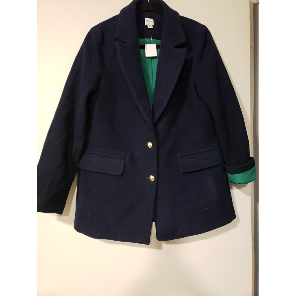 J.Crew Wool-blend Blazer-Coat Navy Size 6 NWT (h - Picture 6 of 8